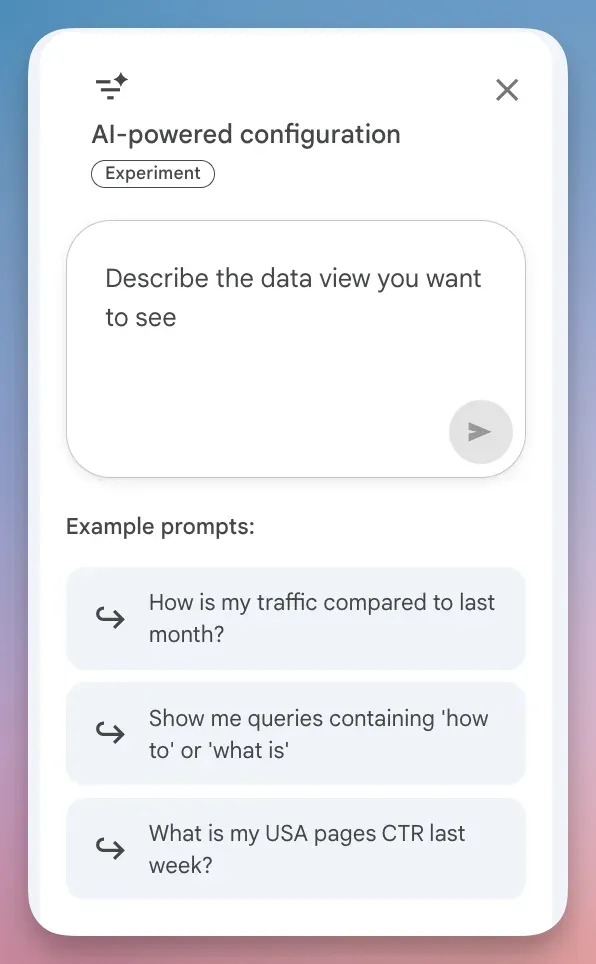 Google Search Console AI Feature