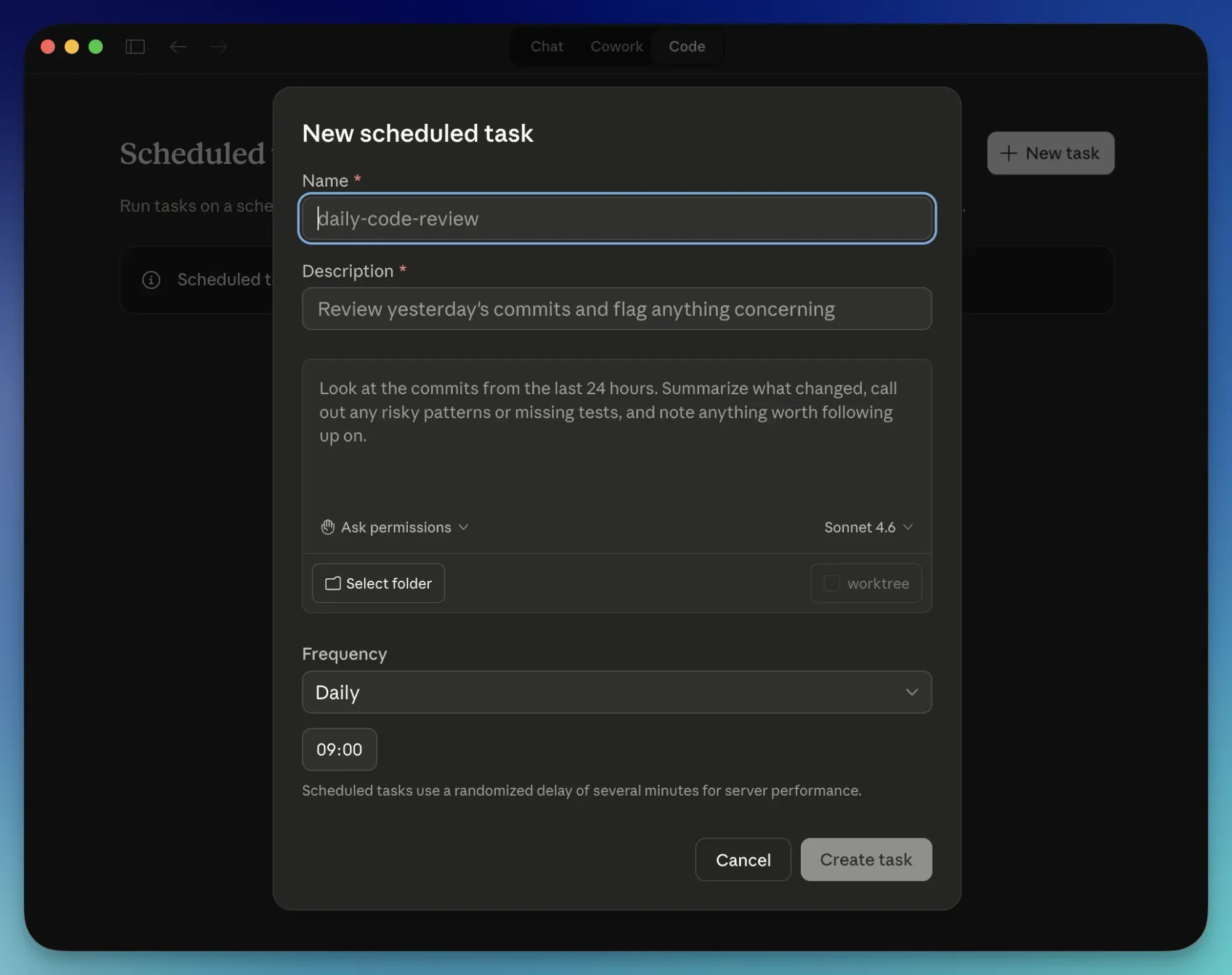 Claude Code Schedule info
