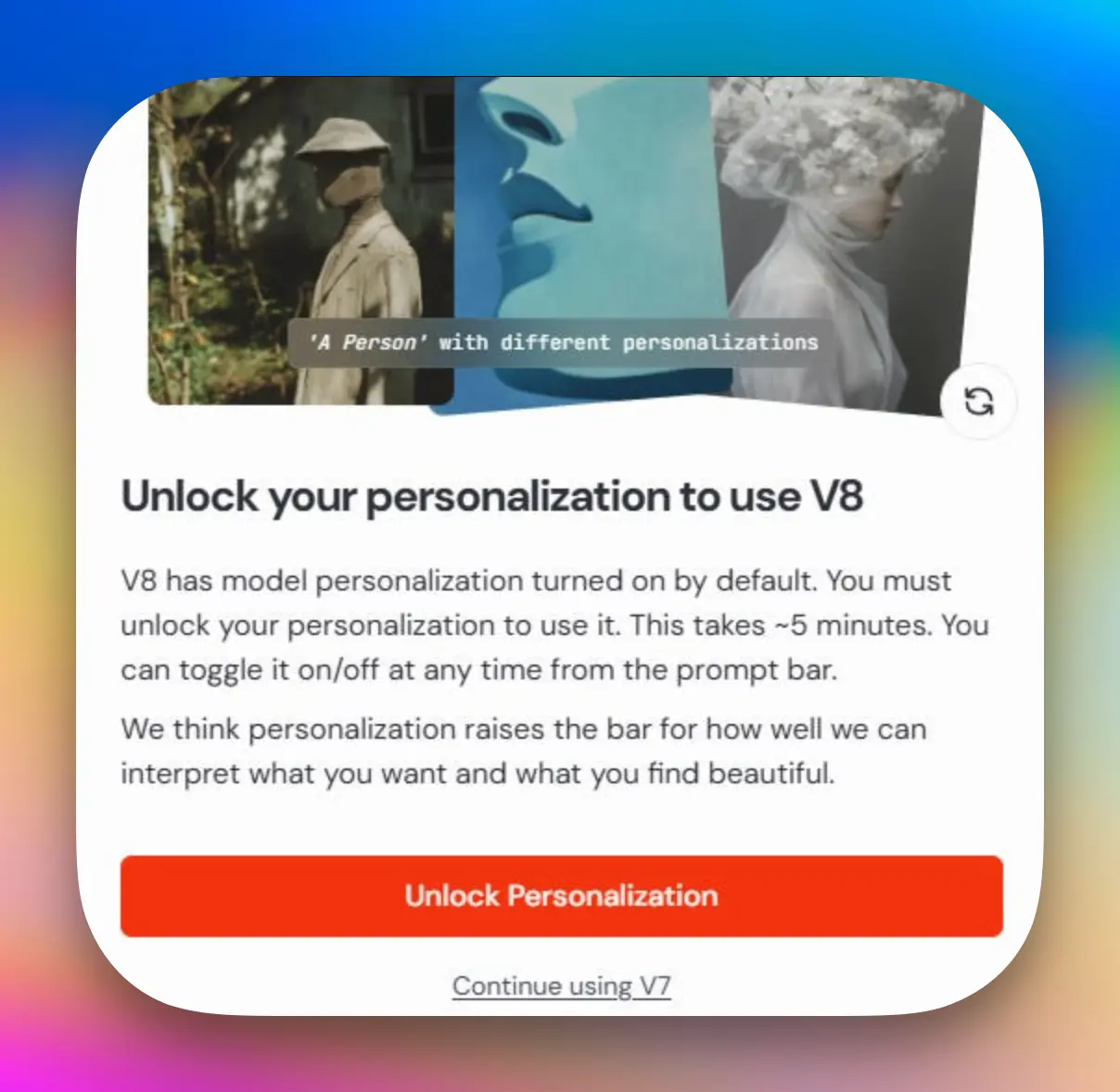 Midjourney V8 Personalization